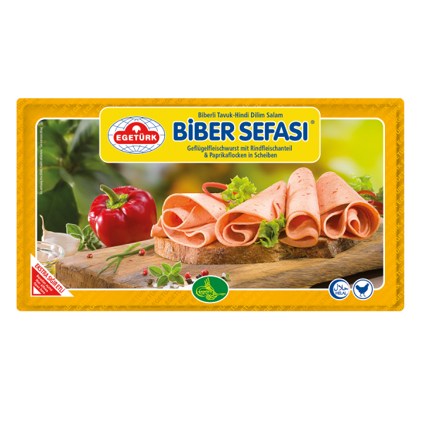 Eget&uuml;rk Salam Biber Sefasi Dilim -   Gefl&uuml;gelfleischwurst mit Rindfleischanteil 125 g