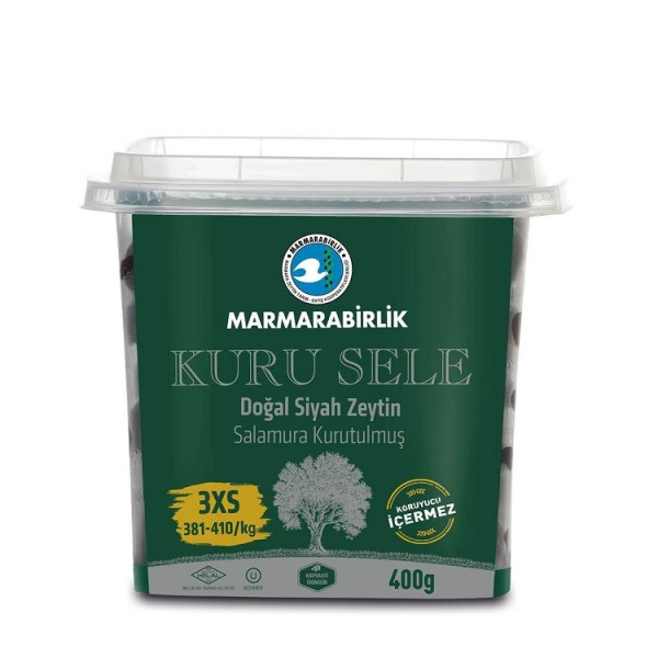 Marmarabirlik Kuru Sele Zeytin - Schwarze Oliven 3XS 400 g