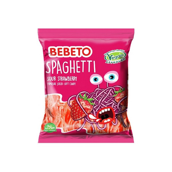 Bebeto Spaghetti Cilek - Fruchtgummi Spaghetti-Erdbeere 80g