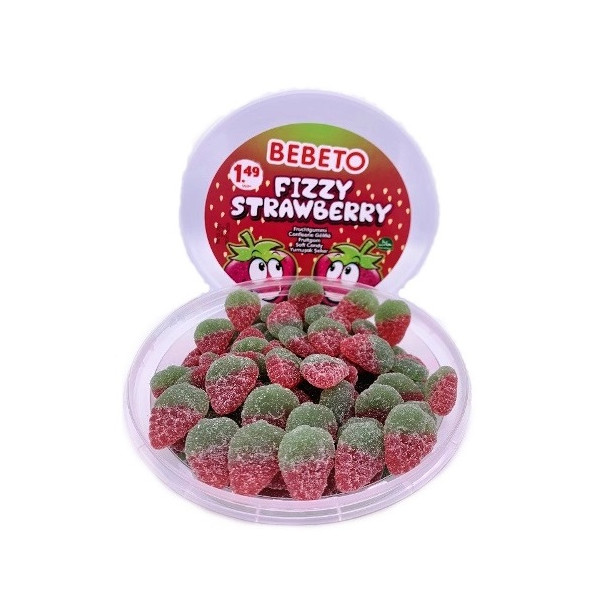 Bebeto Fizzy Cilek - Fruchtgummi Fizzy Erdbeeren 300g