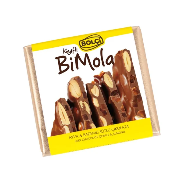 Bolci Bimola Ayva Badem Sütlü Cikolata - Quitten-Mandel-Milchschokolade 70 g