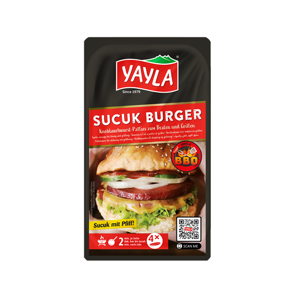 Yayla BBQ Sucuk Burger Patties zum Braten und Grillen 250g