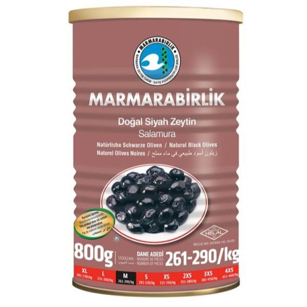 Marmarabirlik Siyah Zeytin - Schwarze Oliven M S&uuml;per 800 g