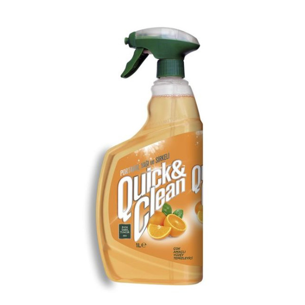 Quick &amp; Clean Temizleyici Portakal Yagi - Allzweckreiniger Spray Essig + Orange 1 l